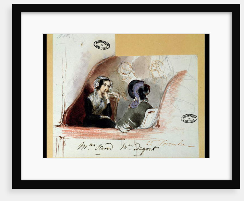 George Sand and Marie de Flavigny Countess of Agoult, at the Comedie Francaise, 1834 by Auguste (b.1810-15) Odier