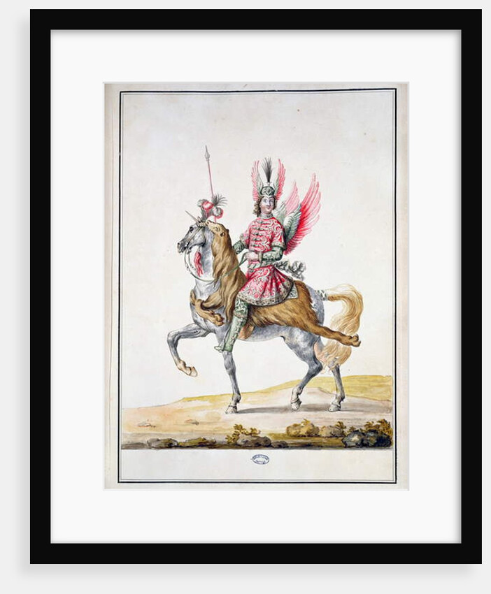 Horseman with wings by Jean I (1640-1711) Berain