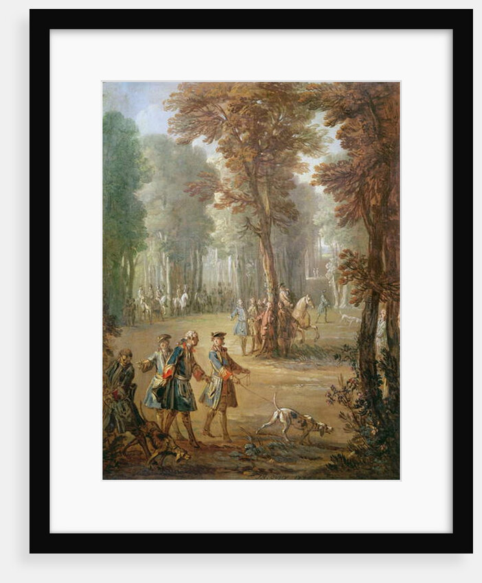 Louis XV and his Bloodhound at Puys, cartoon for a tapestry, 1738 by Jean-Baptiste Oudry