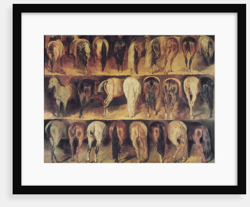 Horses' Hindquarters by Theodore Gericault
