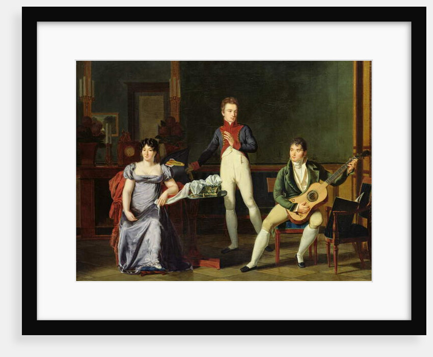 A Musician and his Family, possibly Fernando Sor by French School