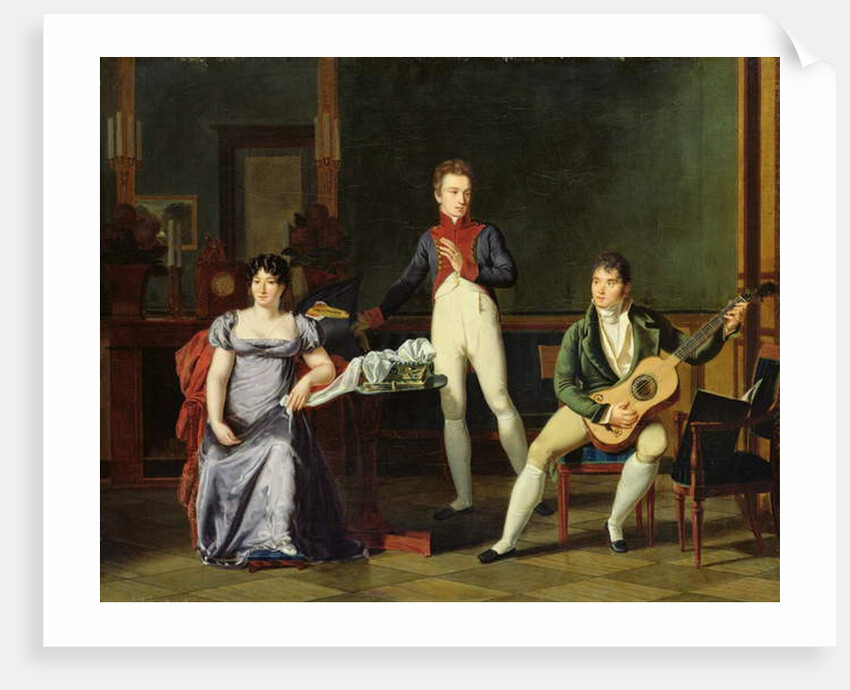 A Musician and his Family, possibly Fernando Sor by French School