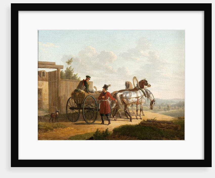 Entrance of a farm in Russia by Bernard Edouard Swebach