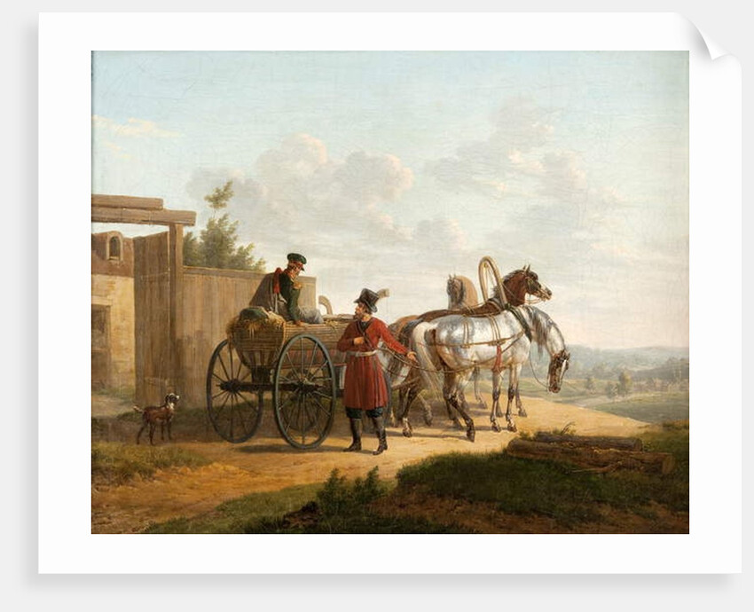 Entrance of a farm in Russia by Bernard Edouard Swebach