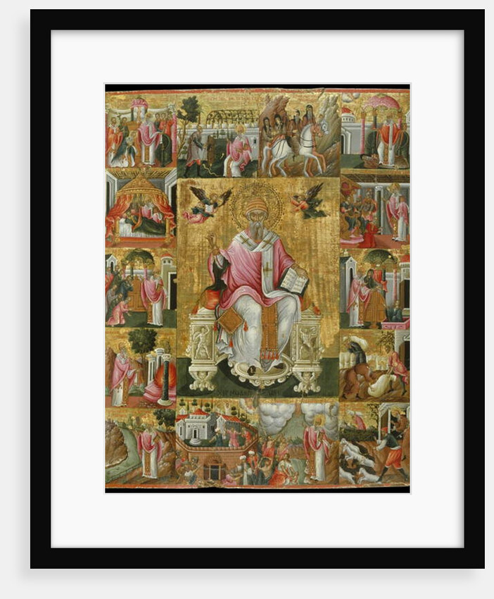 Icon of St Spyridon with Scenes of his life by Theodoros Pulakis
