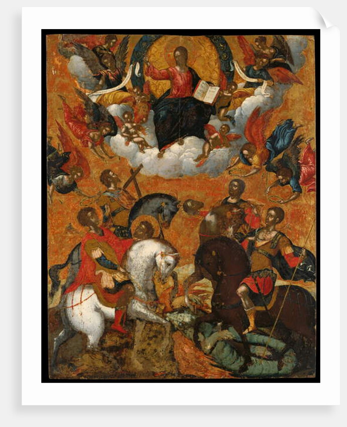 Icon of Four Military Saints on Horseback by Michele (attr. to) Damaskinos