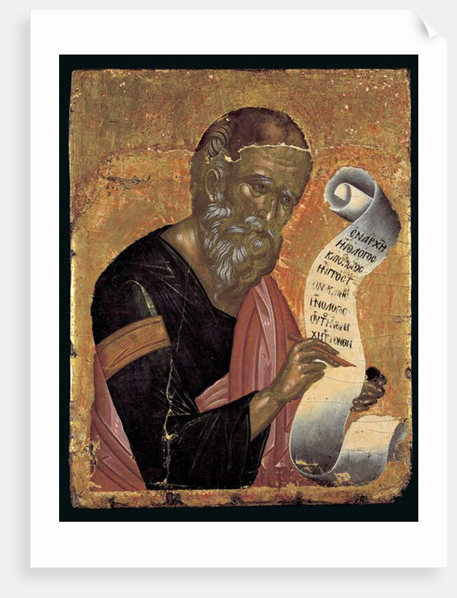 St. John the Theologian, Writing his Revelations on an Open Scroll by Andreas (attr. to) Rico