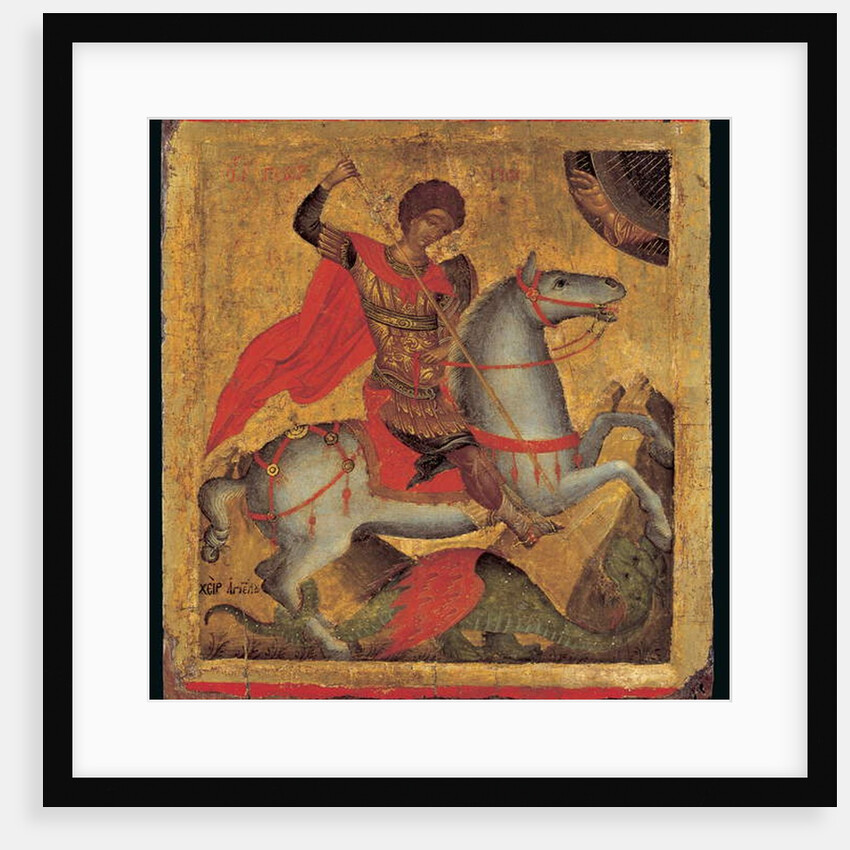 Icon of St. George on Horseback, Slaying the Dragon by Angelos Akotandos