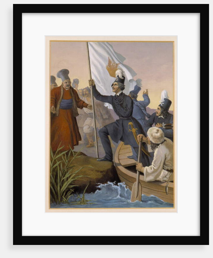 Alexandros Ypsilantis crossing the Prouthos river, February 1821 by Peter von Hess