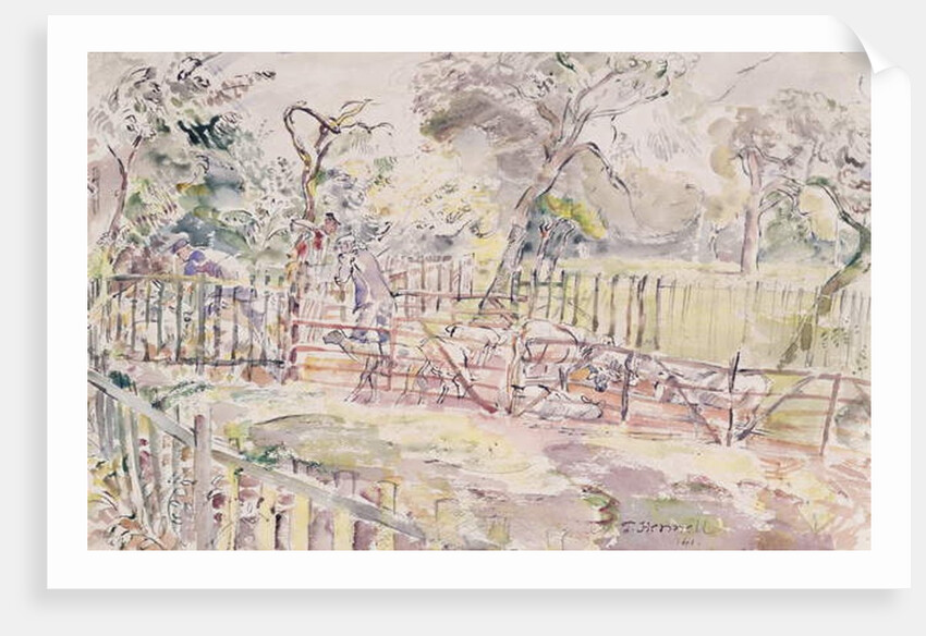 Sheep dipping, New Street, Ridley, 1941 by Thomas Barclay Hennell