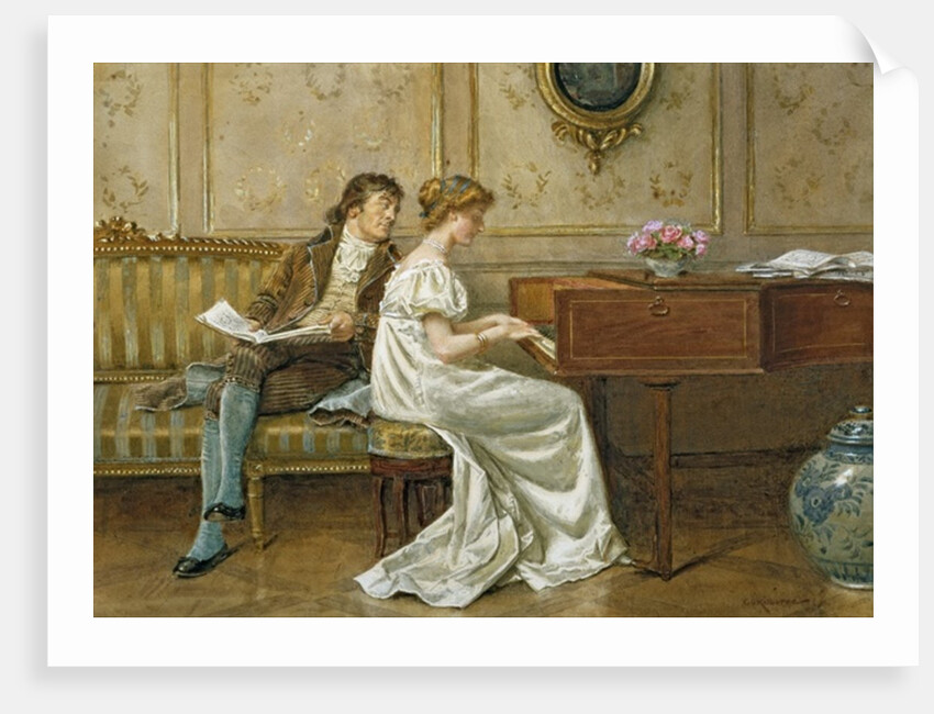 The New Spinet by George Goodwin Kilburne