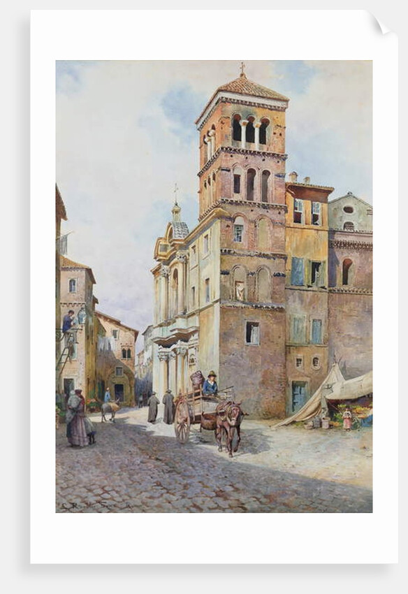 View of Santa Maria in Monticelli, Rome by Ettore Roesler Franz