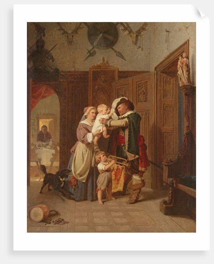 The Cavalier's Return, 1855 by August Friedrich Siegert