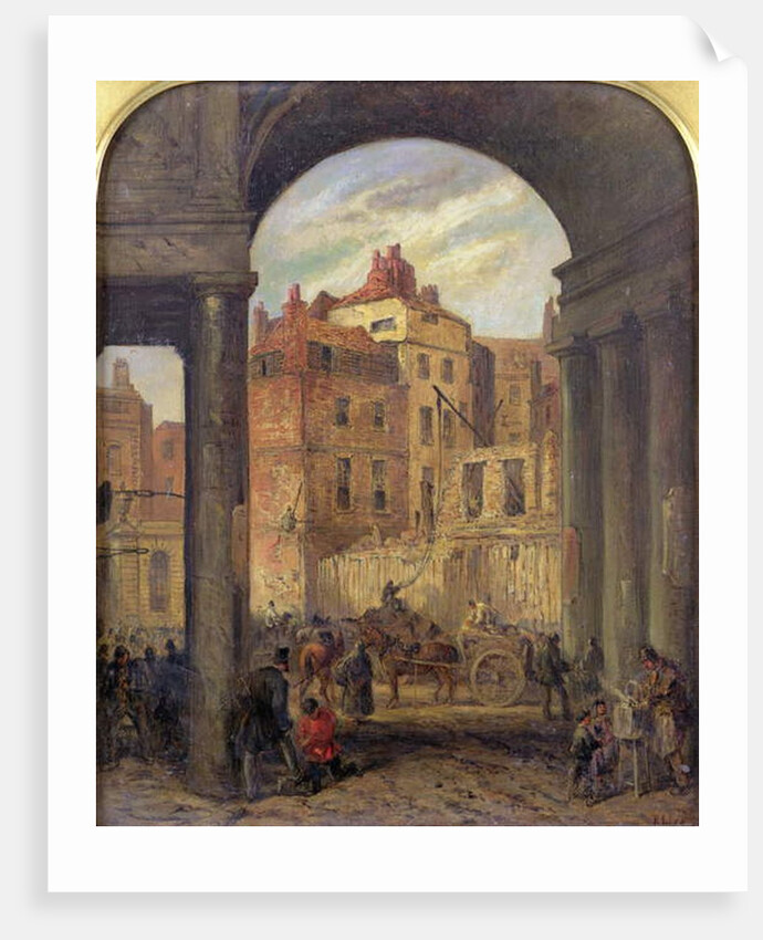 Foregate, Strand, Entrance to Boswell Court - demolished for the site of the New Law Courts, 1868 by Robert Thomas Landells