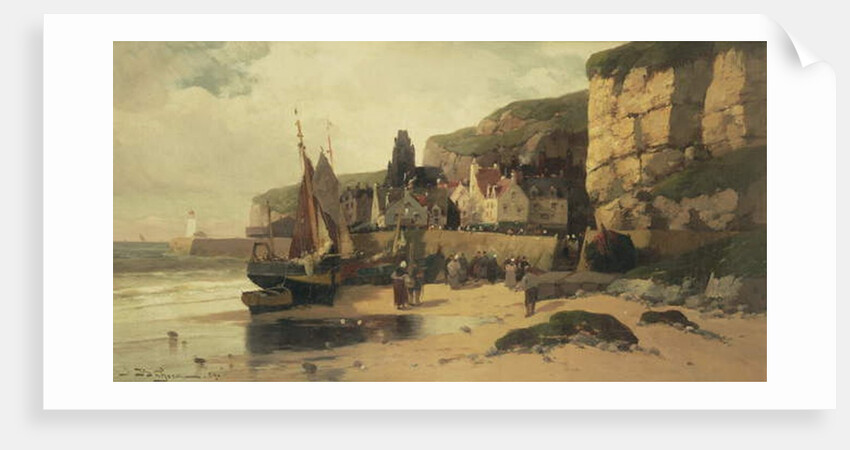 Fishing Village, Normandy, 1889 by Jules G Bahieu