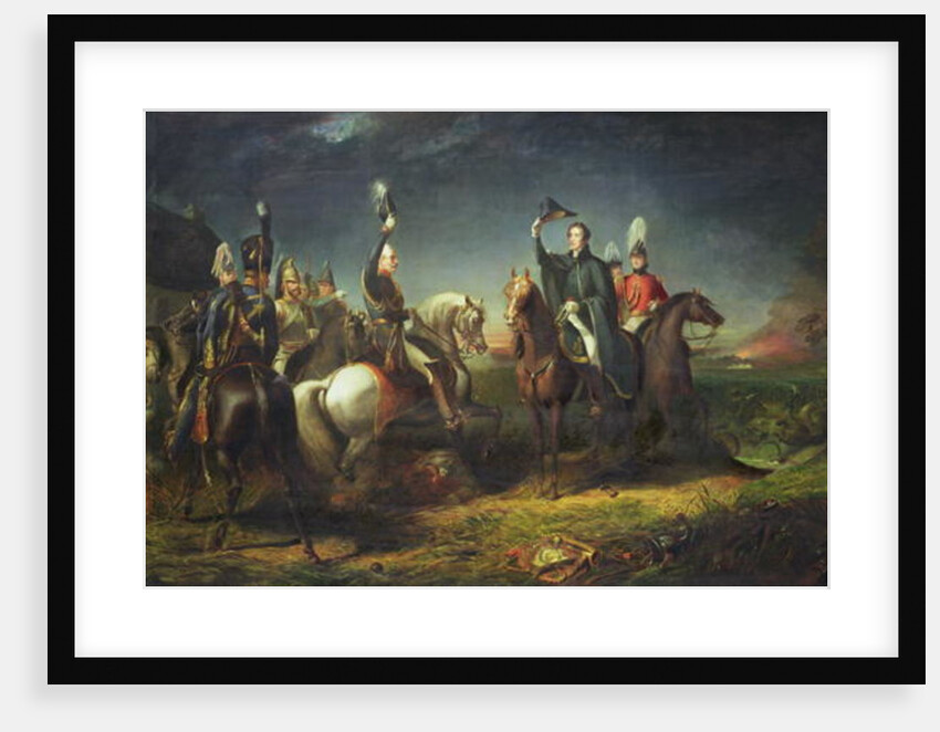 The Meeting of the Duke of Wellington and Field Marshal Blucher on the Evening of the Victory of Waterloo at La Belle Alliance, 1854 by Thomas Jones Barker