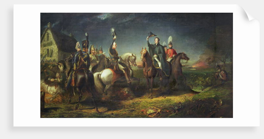 The Meeting of the Duke of Wellington and Field Marshal Blucher on the Evening of the Victory of Waterloo at La Belle Alliance, 1854 by Thomas Jones Barker