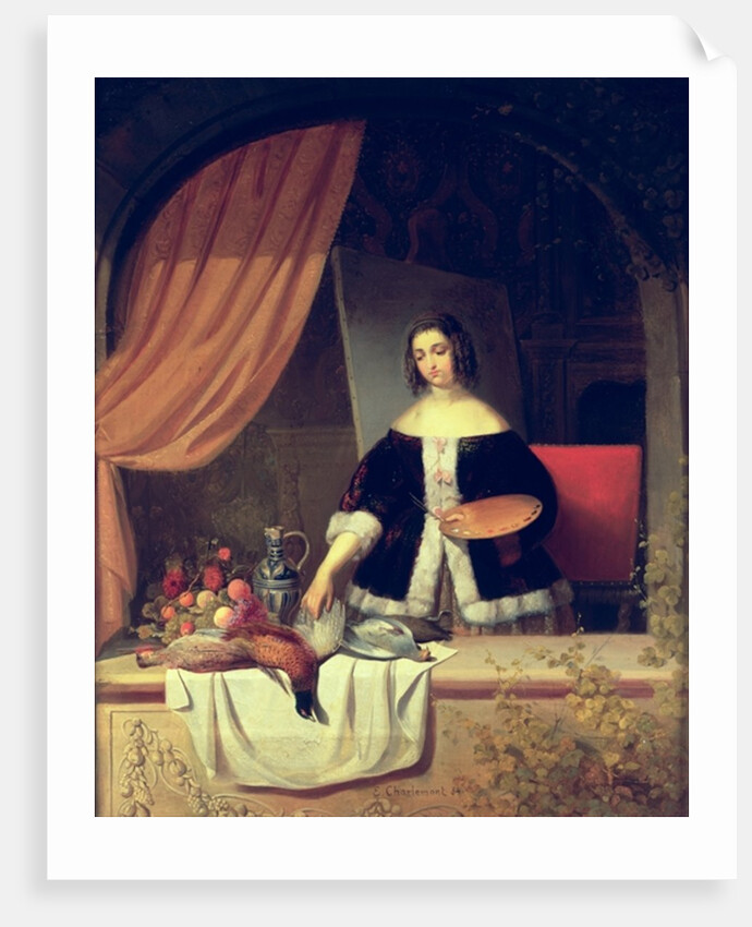 Arranging her Still Life, 1884 by Eduard Charlemont