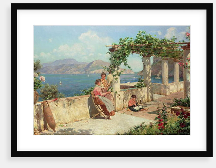 Figures on a Terrace in Capri by Robert Alott
