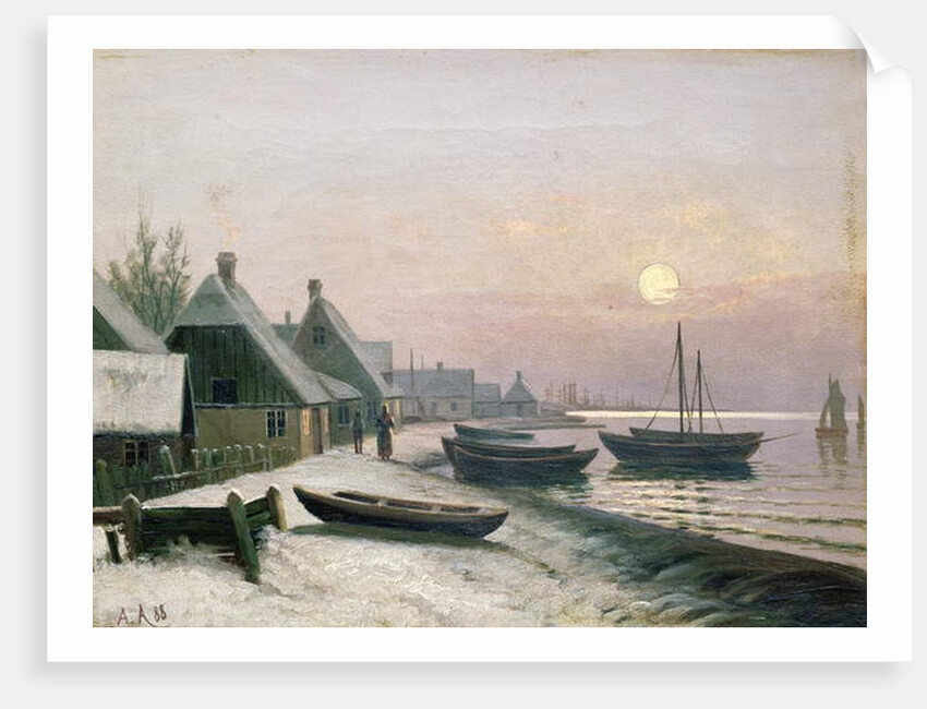 Fishing Boats in the Winter Sunlight by Anders Andersen-Lundby