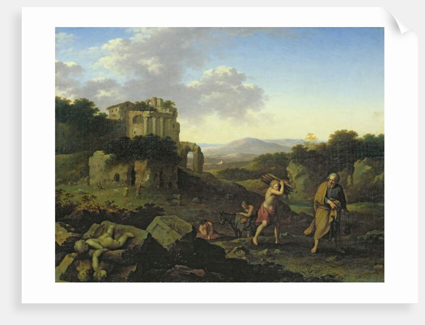 Landscape with Abraham and Isaac by Cornelis van Poelenburgh or Poelenburch