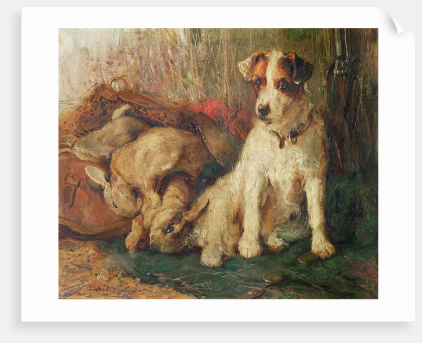 Left in Charge - A Fox Terrier with Game by Philip Eustace Stretton