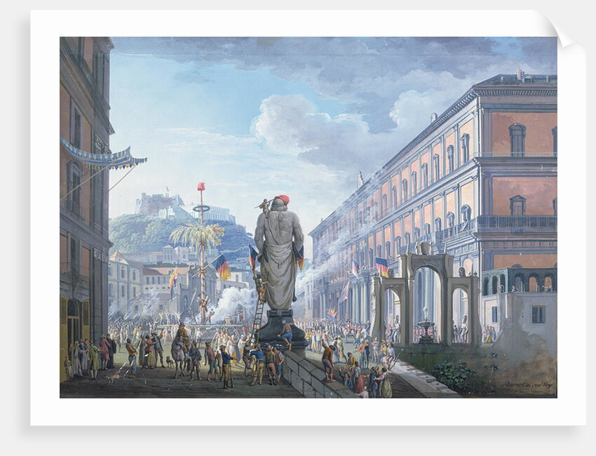 The Palazzo Reale, at the Moment When the Tree of Liberty was Cut Down and the Troops en masse were Directed by the English in 1799, 1800 by Saviero Xavier della Gatta