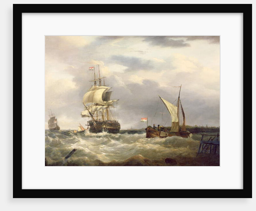 Dutch emigrant ship dropping the pilot and leaving her homeland astern by George Webster
