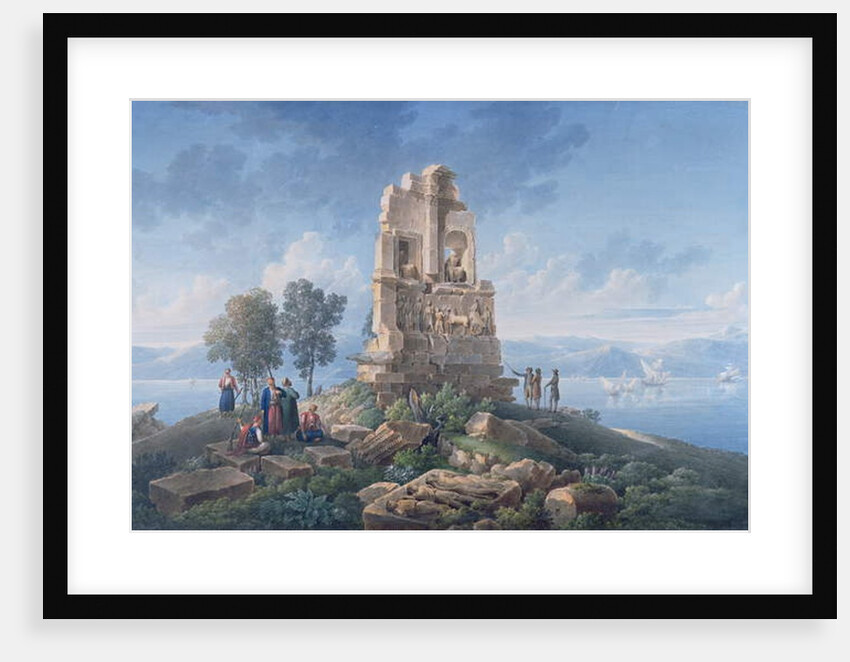 Grand Tourists at the Monument of Philopappos, Greece, 1821 by Louis Francois Cassas
