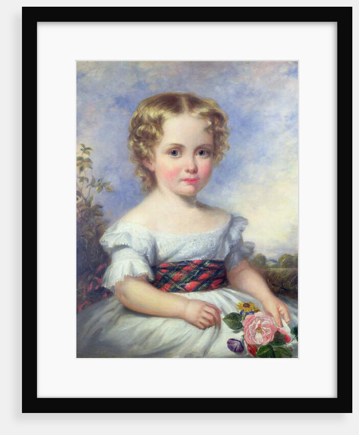 Portrait of a Young Girl with a Tartan Sash by Margaret Carpenter