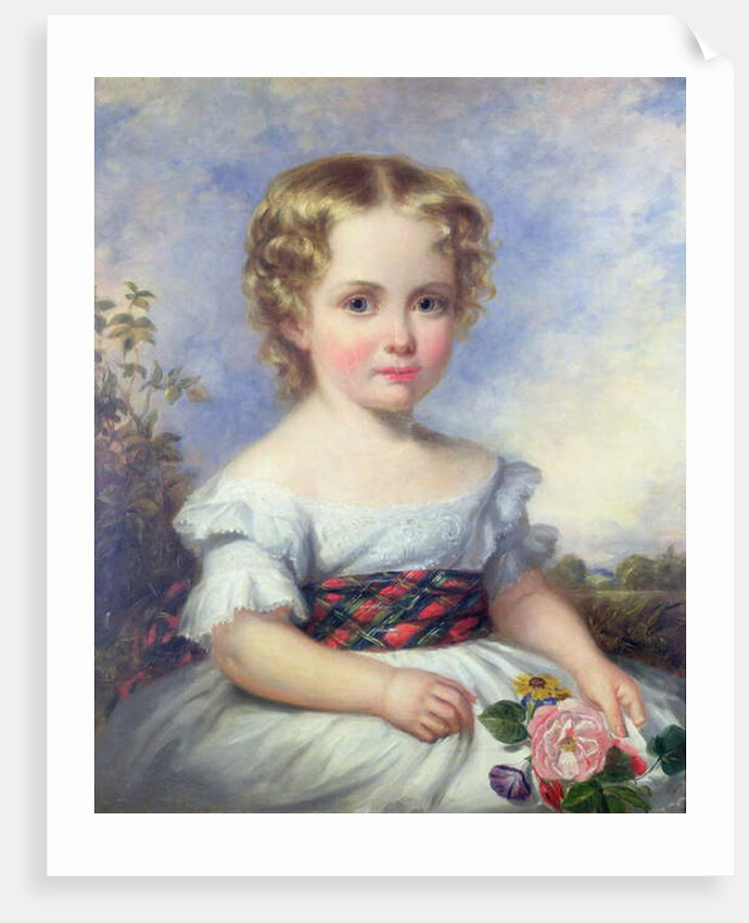 Portrait of a Young Girl with a Tartan Sash by Margaret Carpenter