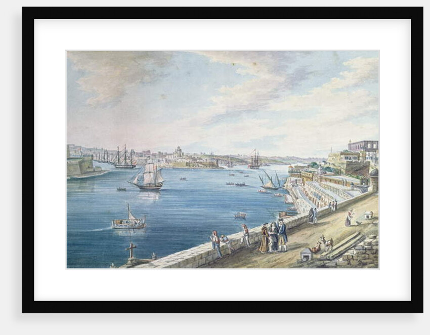 The Grand Harbour, Valletta, Malta by Charles Frederick de Brocktorff