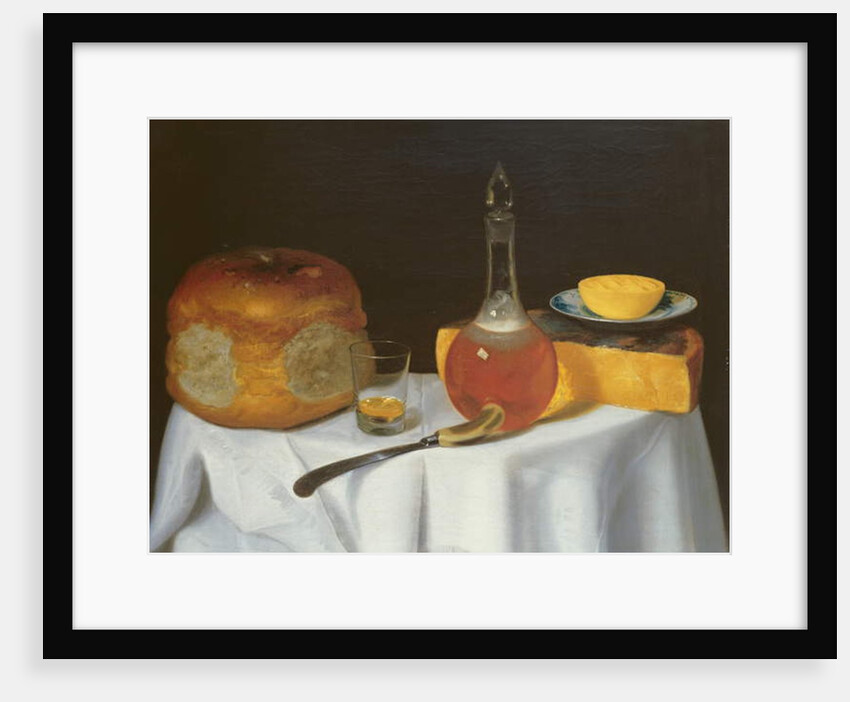 Still life with bread and cheese by George of Chichester Smith