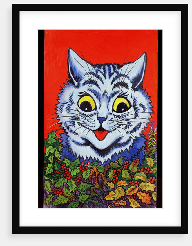 Cat in Holly by Louis Wain