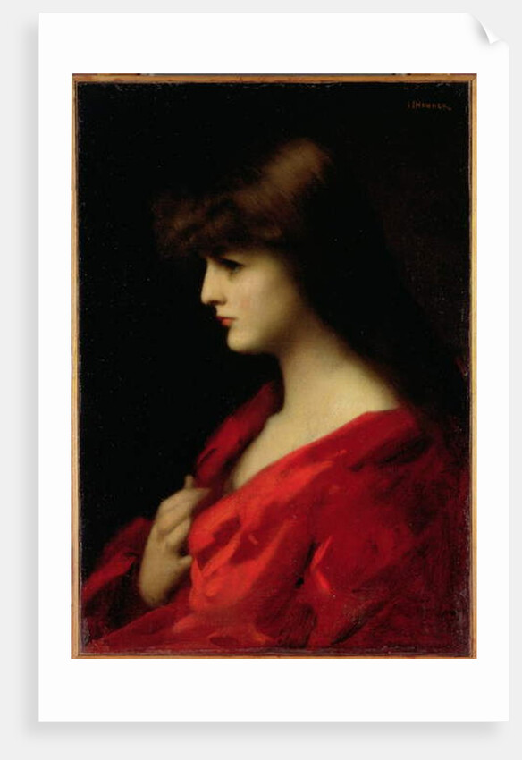 Study of a Woman in Red, early 1890s by Jean-Jacques Henner