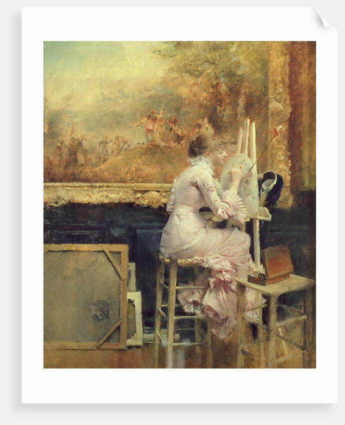 Young Watercolourist in the Louvre, c.1891 by Pascal Adolphe Jean Dagnan-Bouveret
