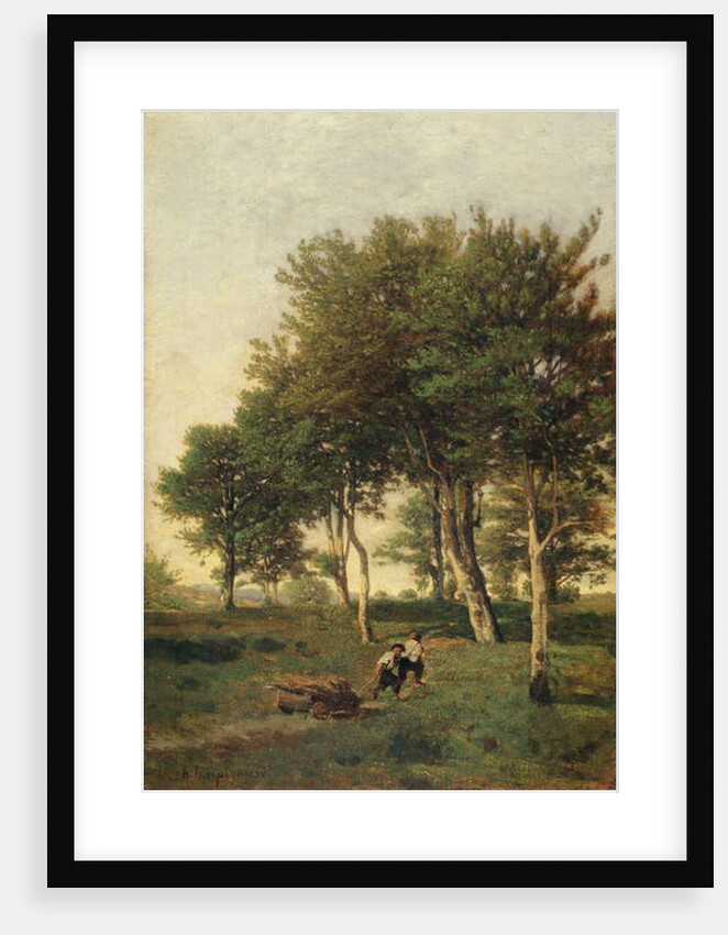 Landscape with Two Boys Carrying Firewood, 1894 by Henri-Joseph Harpignies