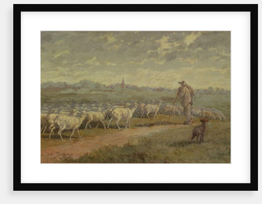 Landscape with a Flock of Sheep, 1872 by Charles Emile Jacque
