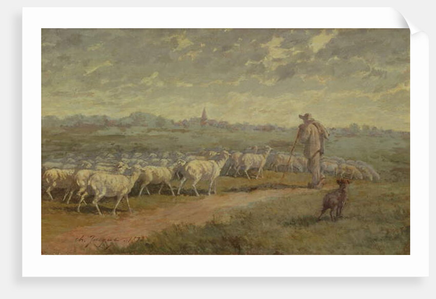 Landscape with a Flock of Sheep, 1872 by Charles Emile Jacque