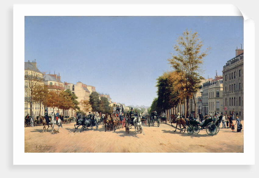 View of the Champs-Elysees from the Place de l'Etoile, 1878 by Edmond Georges Grandjean
