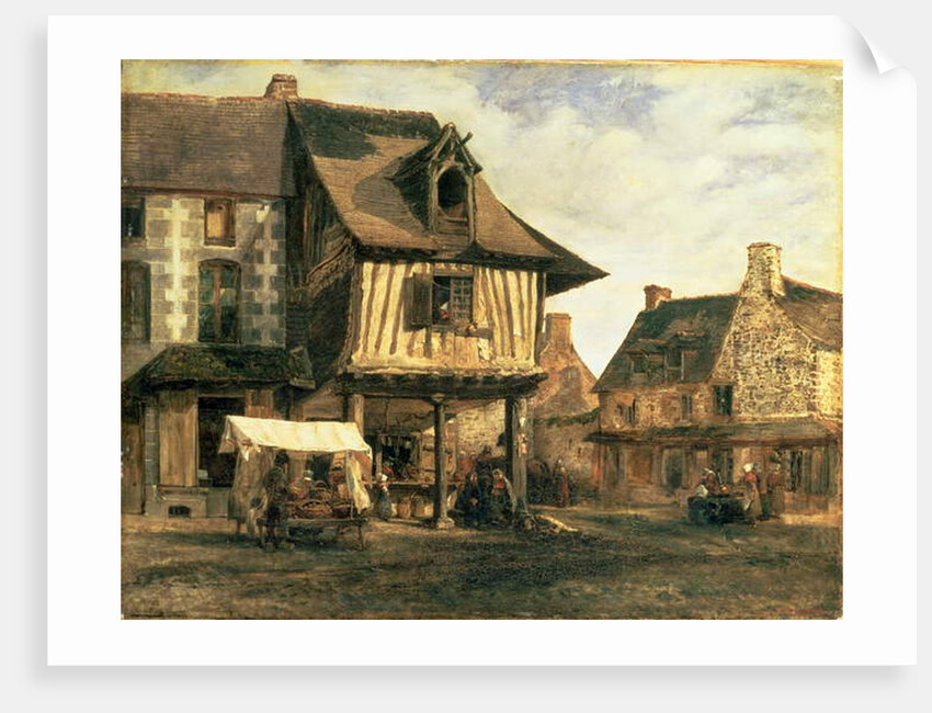 Market Place in Normandy, c.1832 by Pierre Etienne Theodore Rousseau