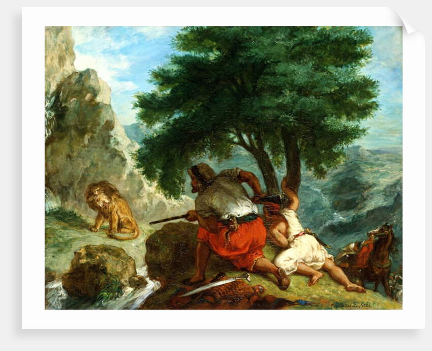 Lion Hunt in Morocco, 1854 by Ferdinand Victor Eugene Delacroix