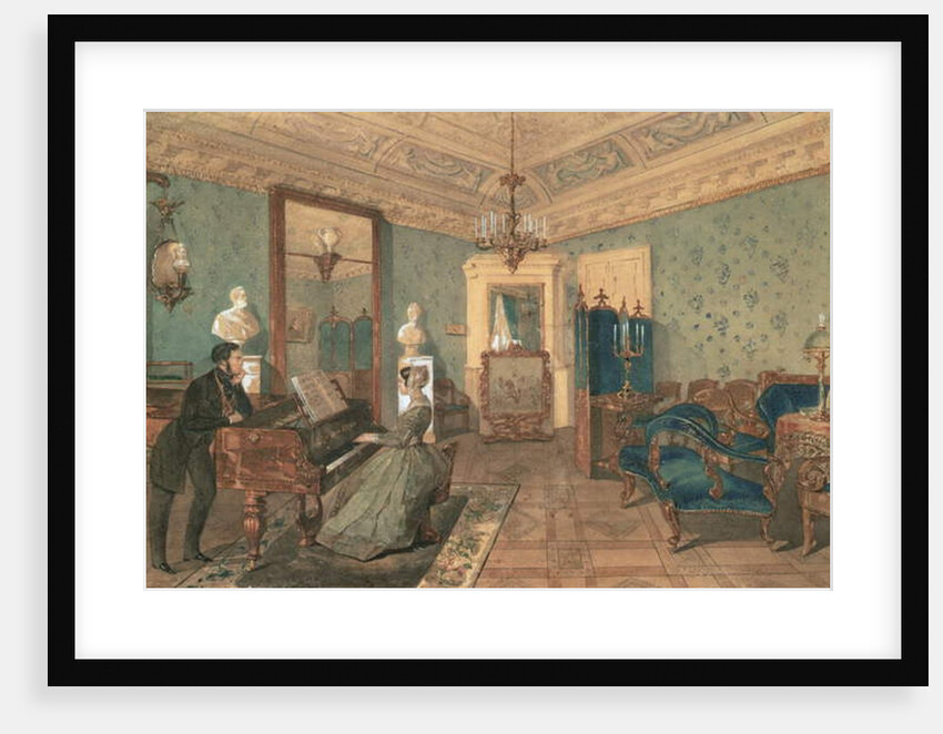 Interior of the Drawing Room in the house of Baron Stieglitz in St. Petersburg, 1841 by Pyotr Fyodorovich Sokolov
