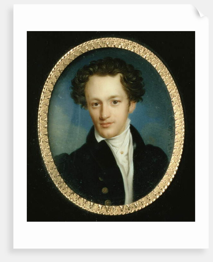 Portrait of an unknown man in a blue tail-coat, 1829 by Pietro de Rossi