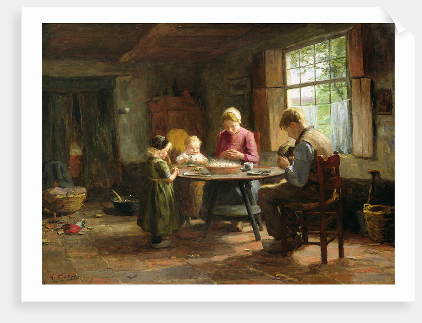 A Dutch Interior - Grace Before the Meal by Evert Pieters