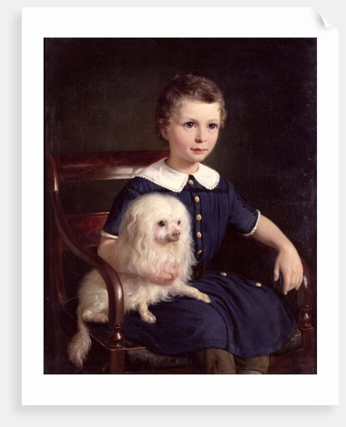 Study of a Boy with Pet Dog, 1860 by Wilhelm Marstrand