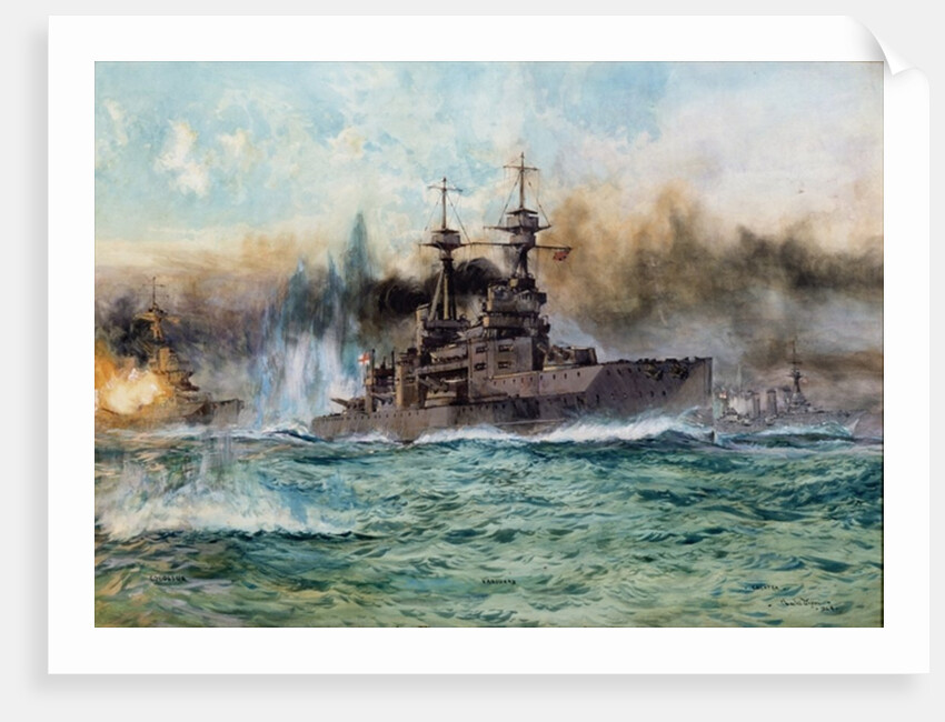 H.M.S Vanguard at The Battle of Jutland, 1924 by Charles Edward Dixon
