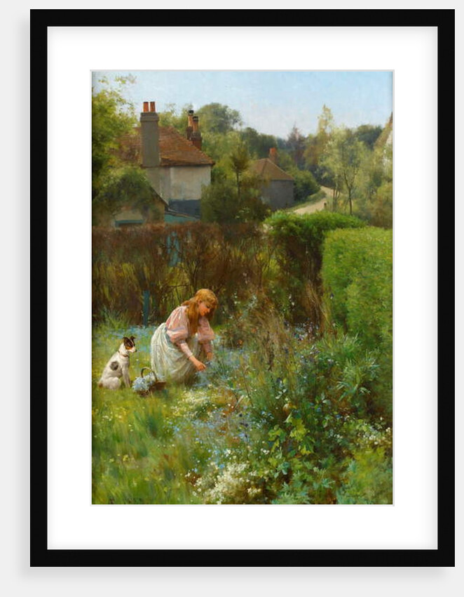 Picking Wild Flowers in the Hedgerow, 1895 by Alfred Jr. Glendening