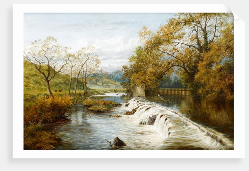 An Overflow Weir by a Mill Pond, c.1880 by English School