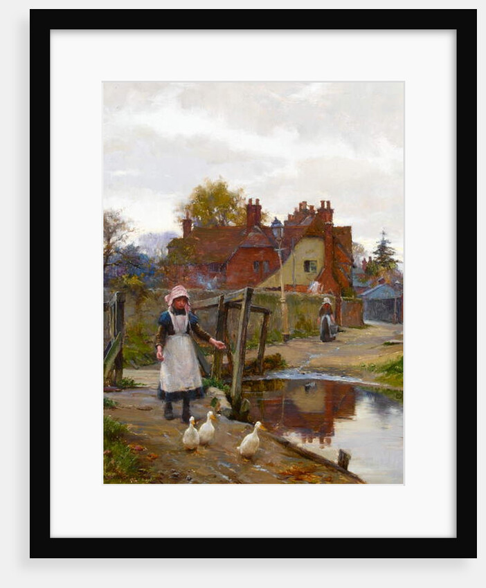 Driving Home the Ducks by the Old Bridge, Abingdon by William Teulon Blandford Fletcher
